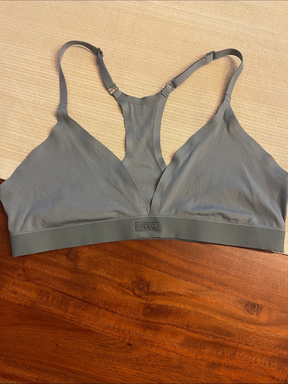 SKIMS Seamless Racerback Bralette in Slate Blue